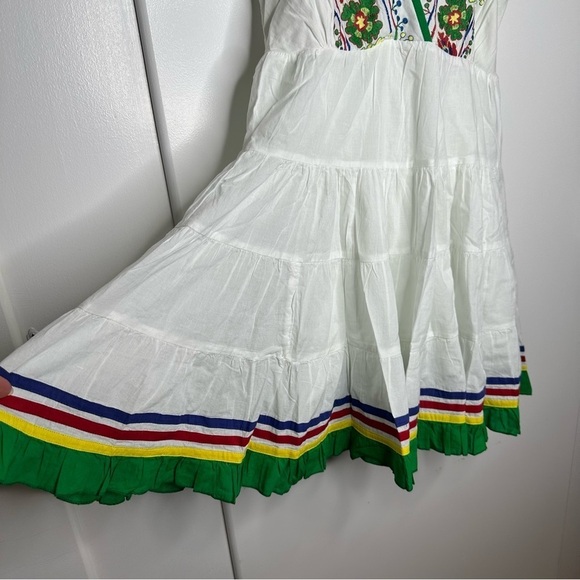 NWT RAGA Embroidered Baby Doll Boho Anthropologie Mini Sun Dress Size Medium - Picture 4 of 10